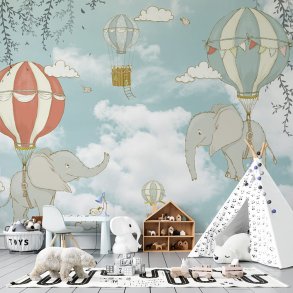 Tapet - Flyvende elefanter