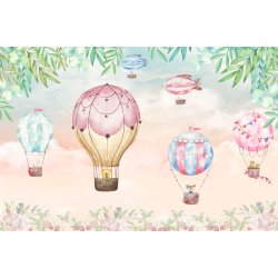 Tapet - Pastel himmel og balloner