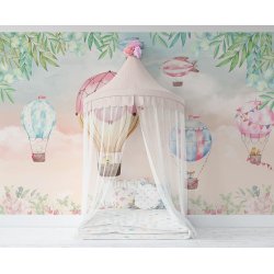 Tapet - Pastel himmel og balloner