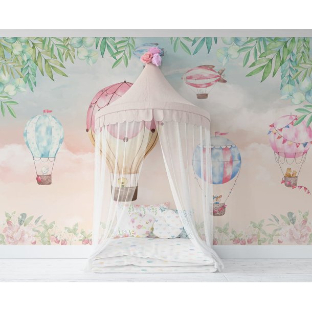 Tapet - Pastel himmel og balloner