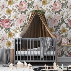 Tapet - Retro blomster