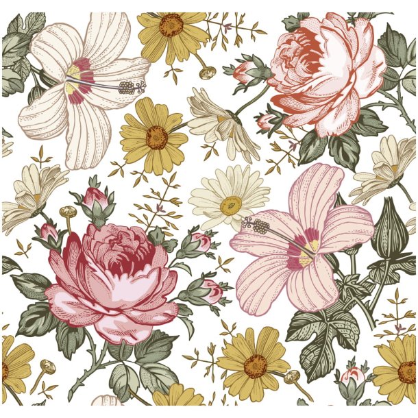 Tapet - Retro blomster