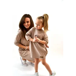 Oversized tunika s�t - Mor og datter - Beige